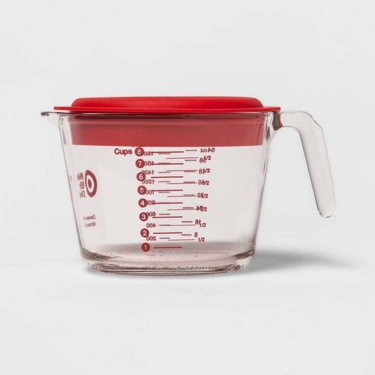 8 Cup Liquid Glass Measuring Cup with Plastic Lid - Made By Design™ | Target