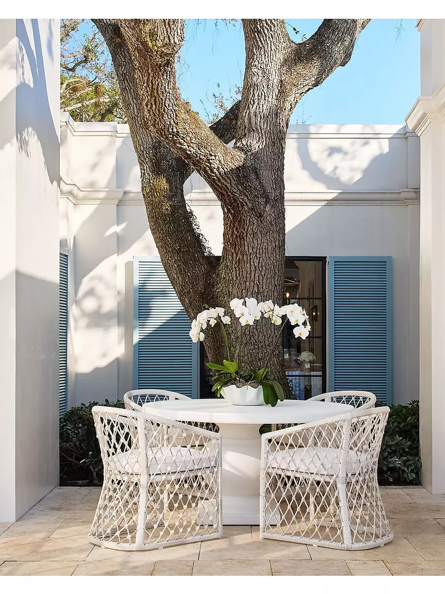 Terrace Round Dining Table and Capistrano Dining Chairs Set | Serena and Lily