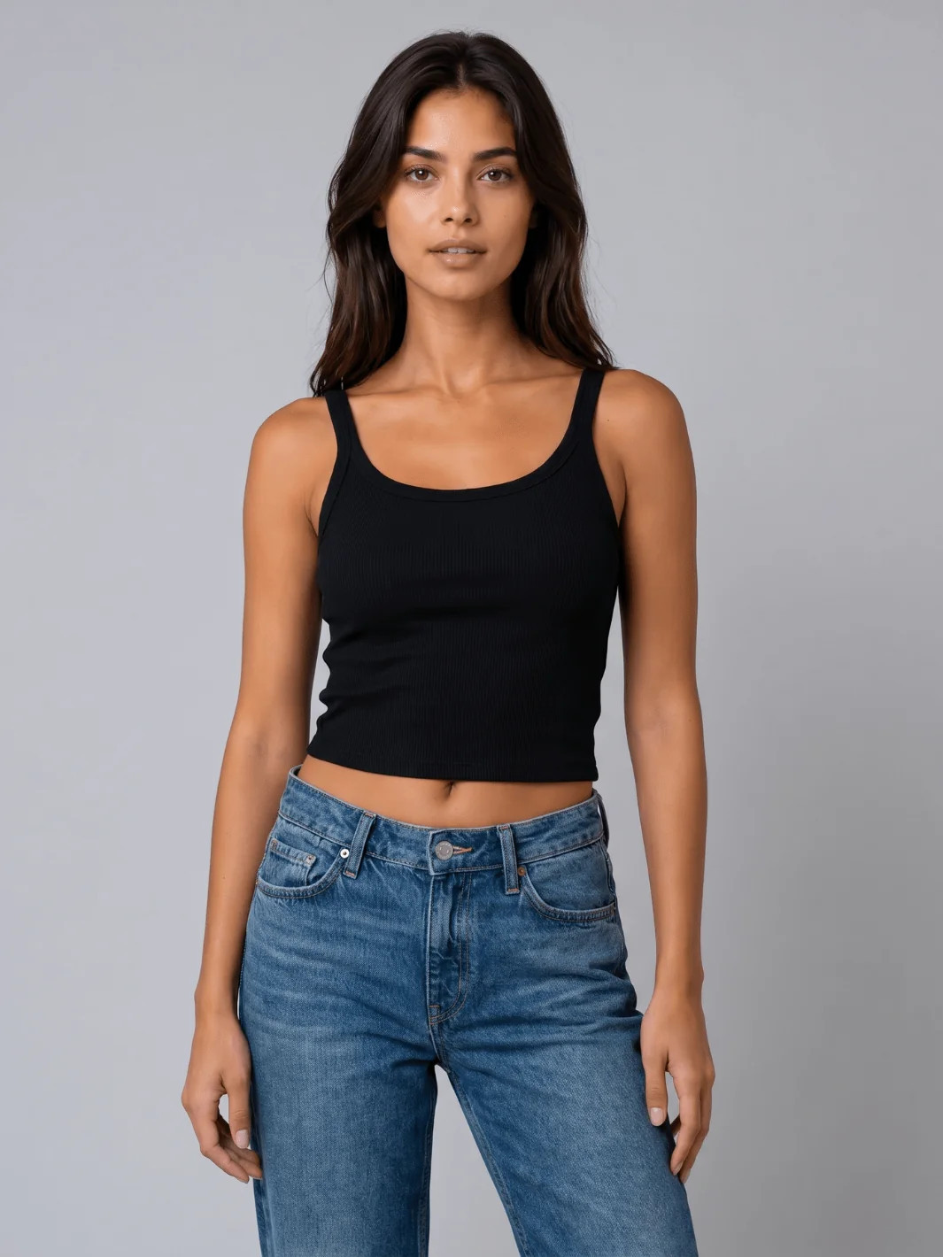 Spaghetti Tank- Cropped Black / S | Public Veil