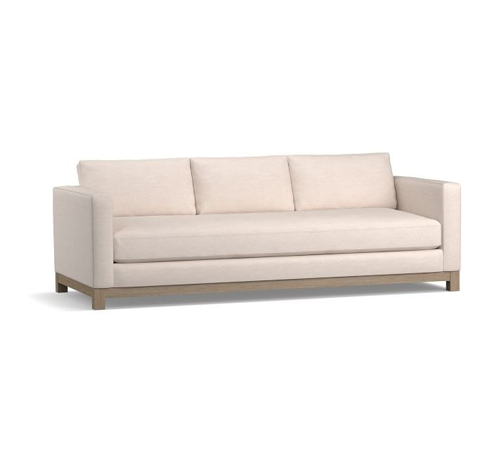 Jake Upholstered Sofa with Wood Base | Pottery Barn (US)