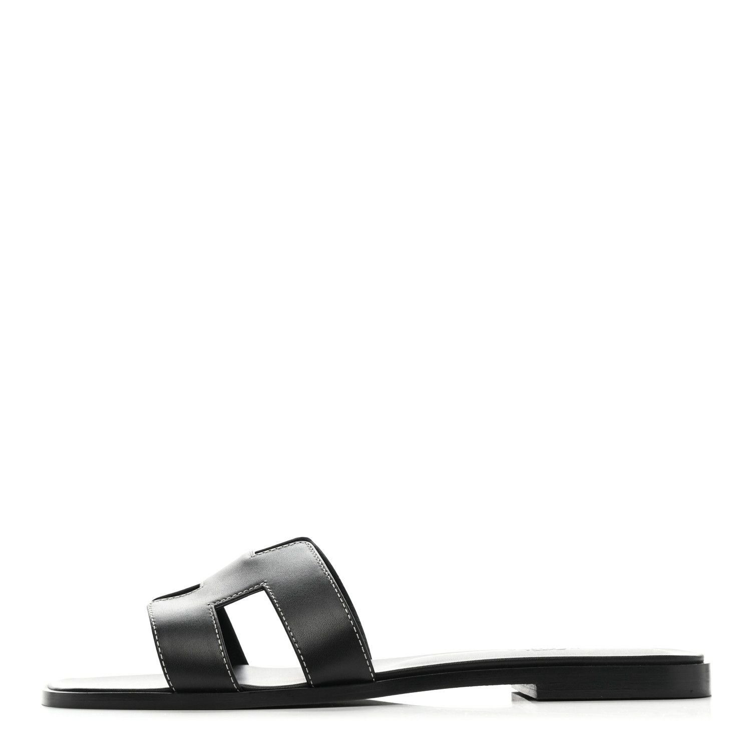 HERMES Box Calfskin Oran Sandals 40.5 Black | FASHIONPHILE | Fashionphile