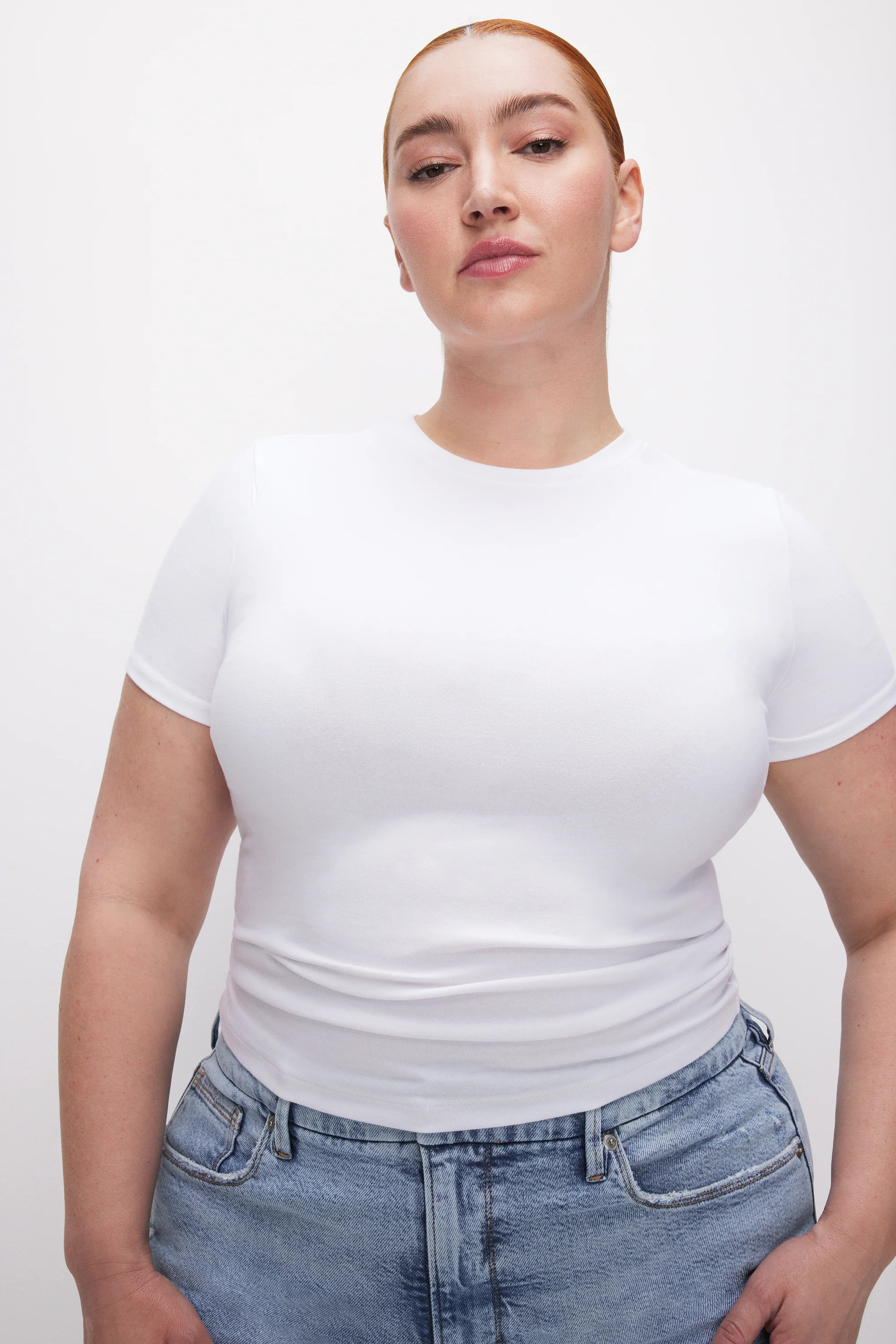 SUPER STRETCH BABY TEE | WHITE001 - GOOD AMERICAN | Good American