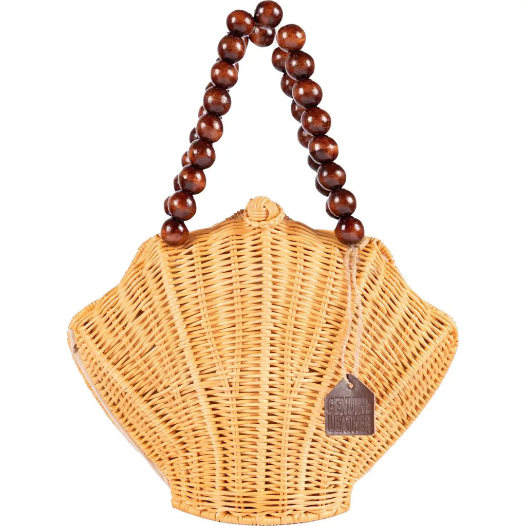 Jelavu Shelly Handwoven Rattan Seashell Bag in Natural at Nordstrom Rack | Nordstrom Rack