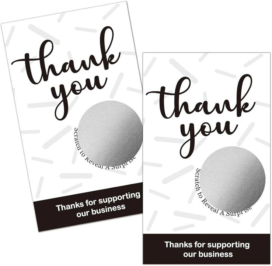 Haizct 50 Pack Thank You Blank Gift Certificate Scratch Off Cards for Small Business, Spa Beauty ... | Amazon (US)