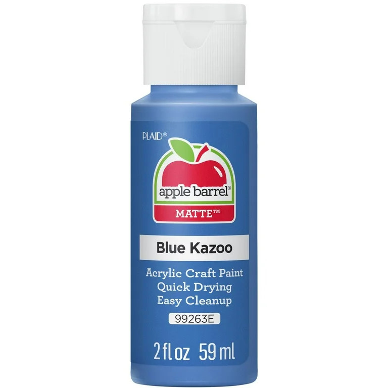 Apple Barrel Acrylic Craft Paint, Matte Finish, Blue Kazoo, 2 fl oz - Walmart.com | Walmart (US)