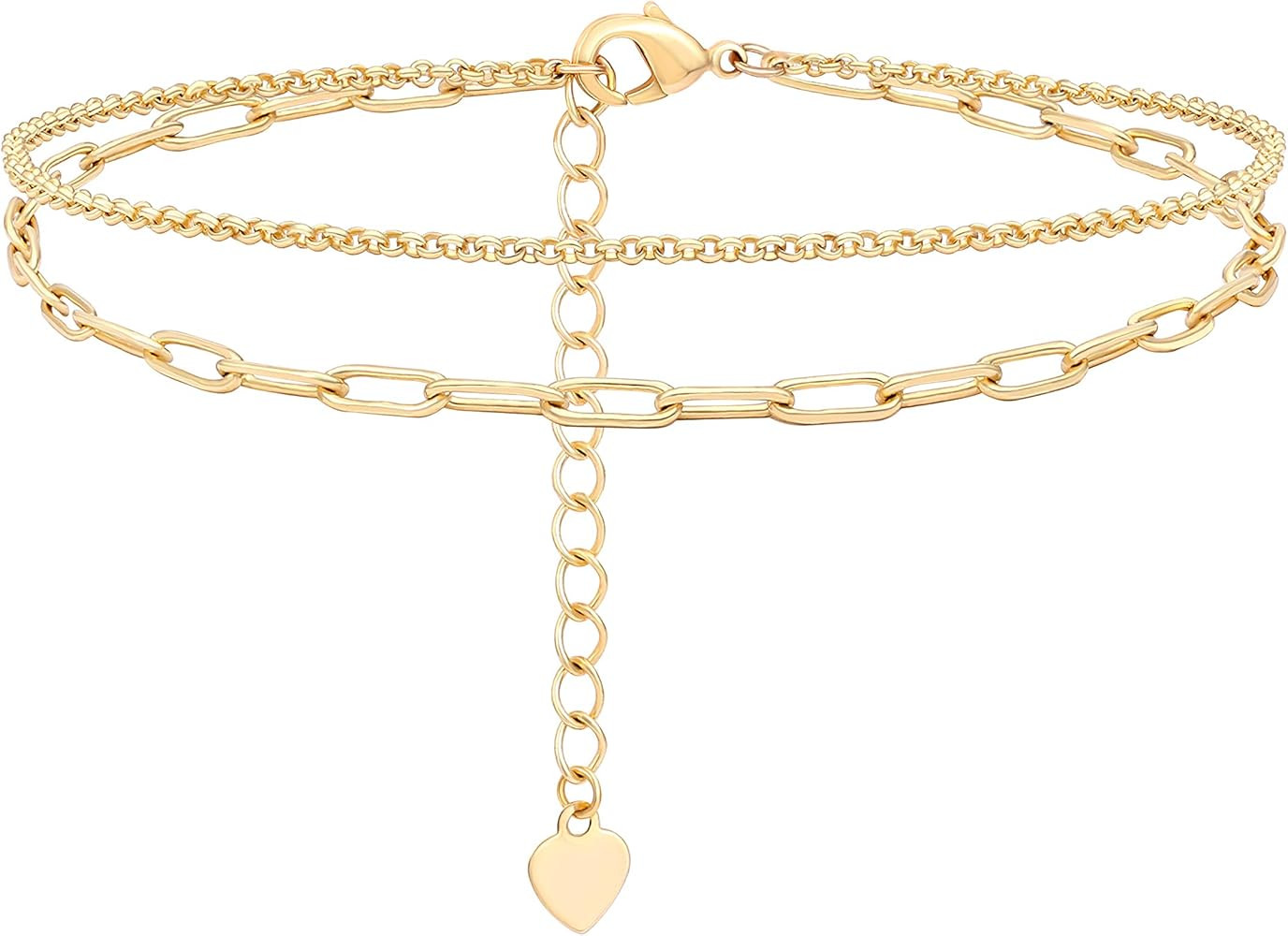 PEARLADA 18k Gold Chain Layerd Bracelet Coin Charm Toggle Bracelet Trendy Cubic Zirconia Jewelry | Amazon (US)