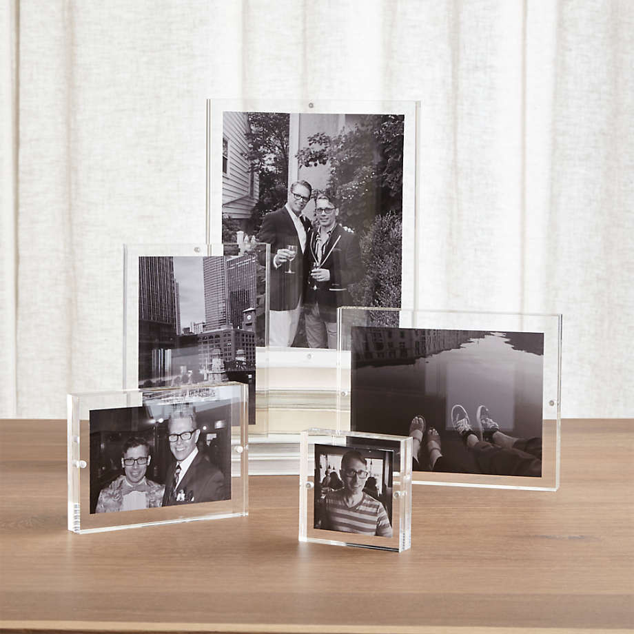 Acrylic 6x8 Block Tabletop Picture Frame + Reviews | Crate & Barrel | Crate & Barrel