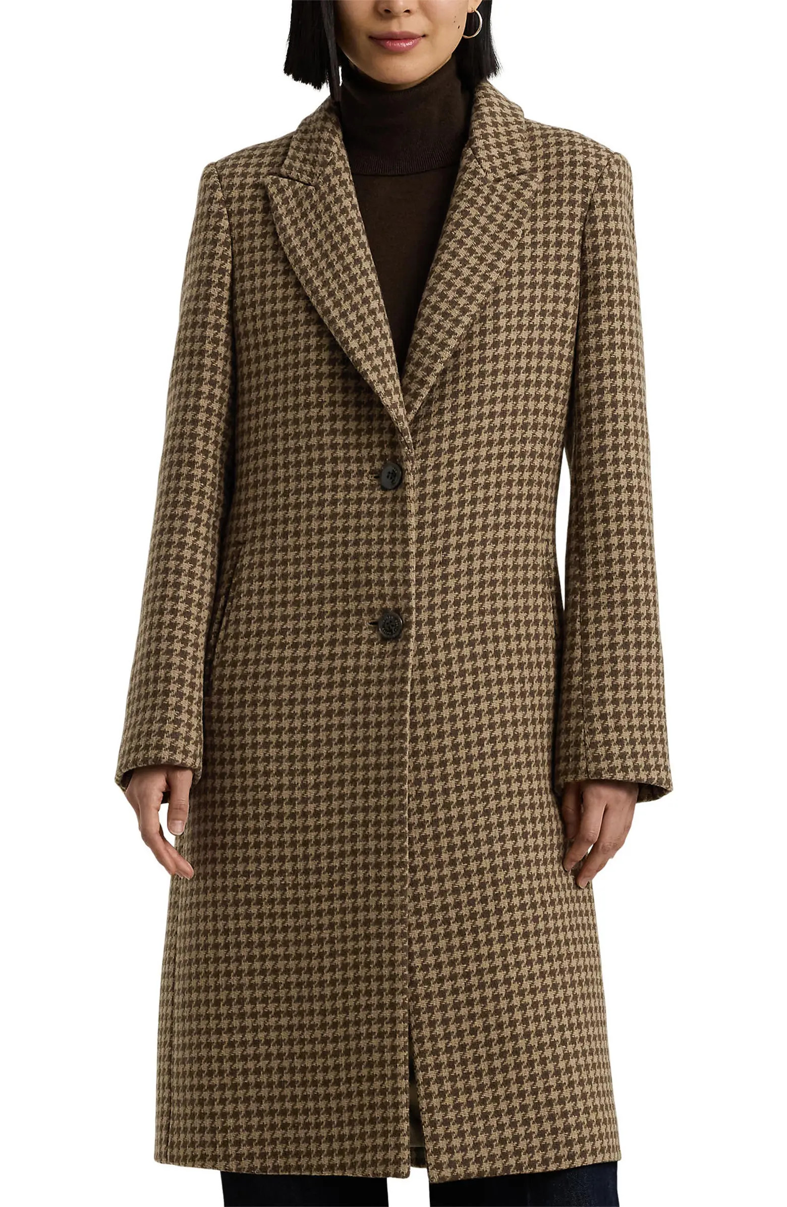 Lauren Ralph Lauren Houndstooth Wool Coat | Nordstrom | Nordstrom