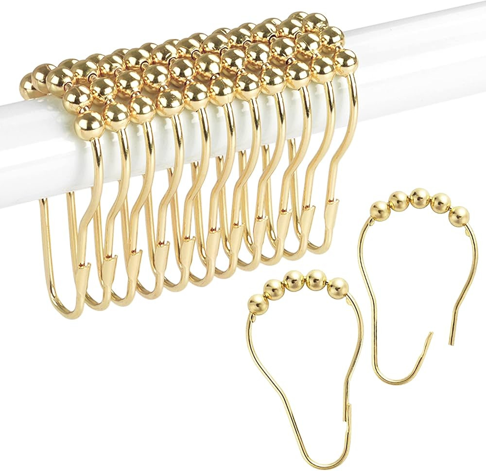 Ansxiy Shower Curtain Hooks Rings, Rustproof Metal Shower Curtain Rings for Bathroom Shower Rods ... | Amazon (US)
