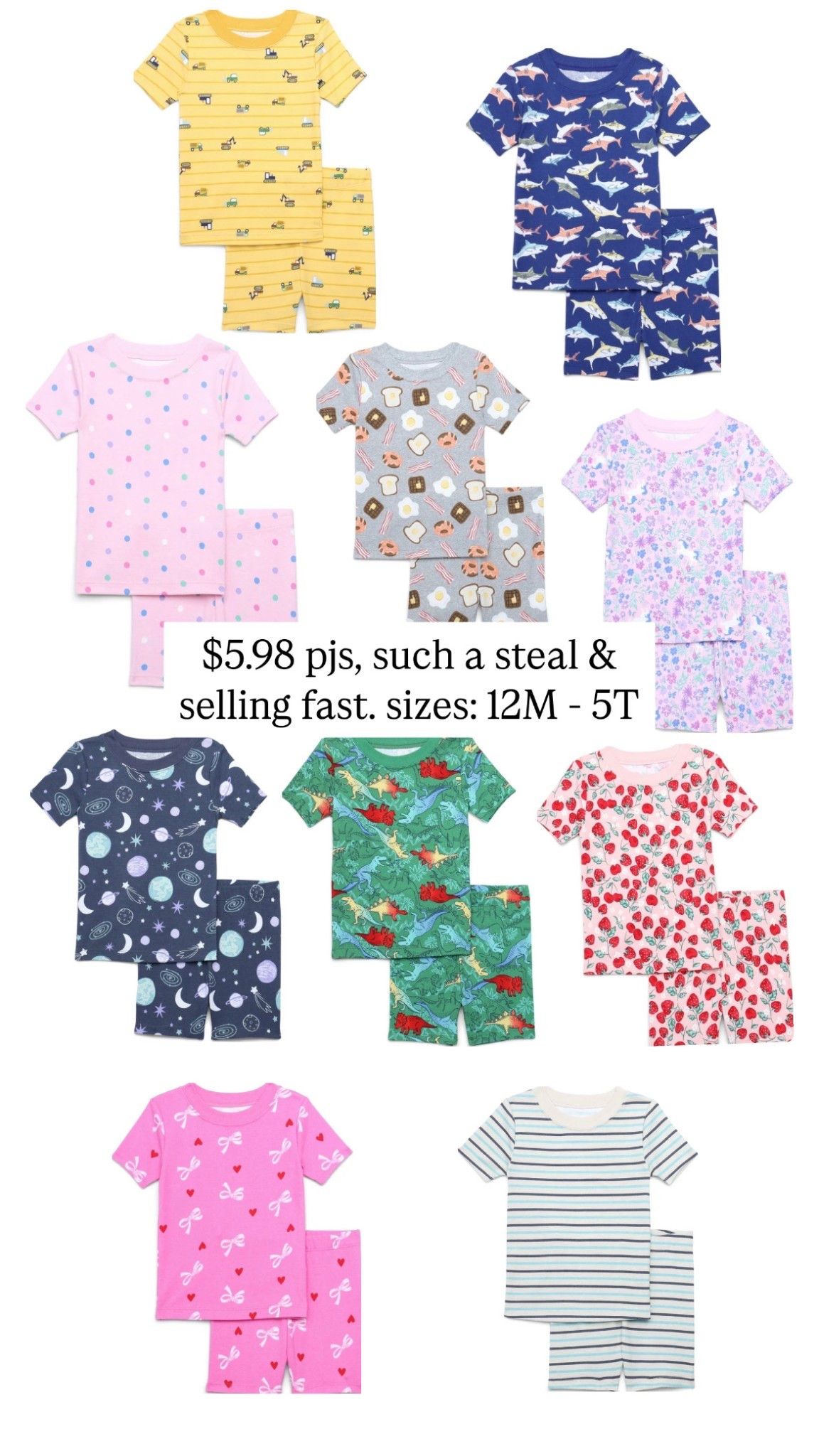 $5.98 wonder nation baby & toddler pajamas 
Walmart finds 
Walmart deals 
Summer pjs
Summer pajamas
Toddler pajamas
Baby pajamas 

#LTKSeasonal #LTKBaby #LTKSummerEdit