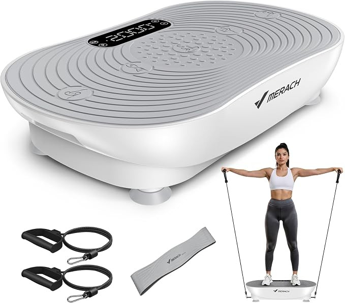 MERACH Vibration Plate Exercise Machine, Vibrating Platform for Lymphatic Drainage Weight Loss Mu... | Amazon (US)