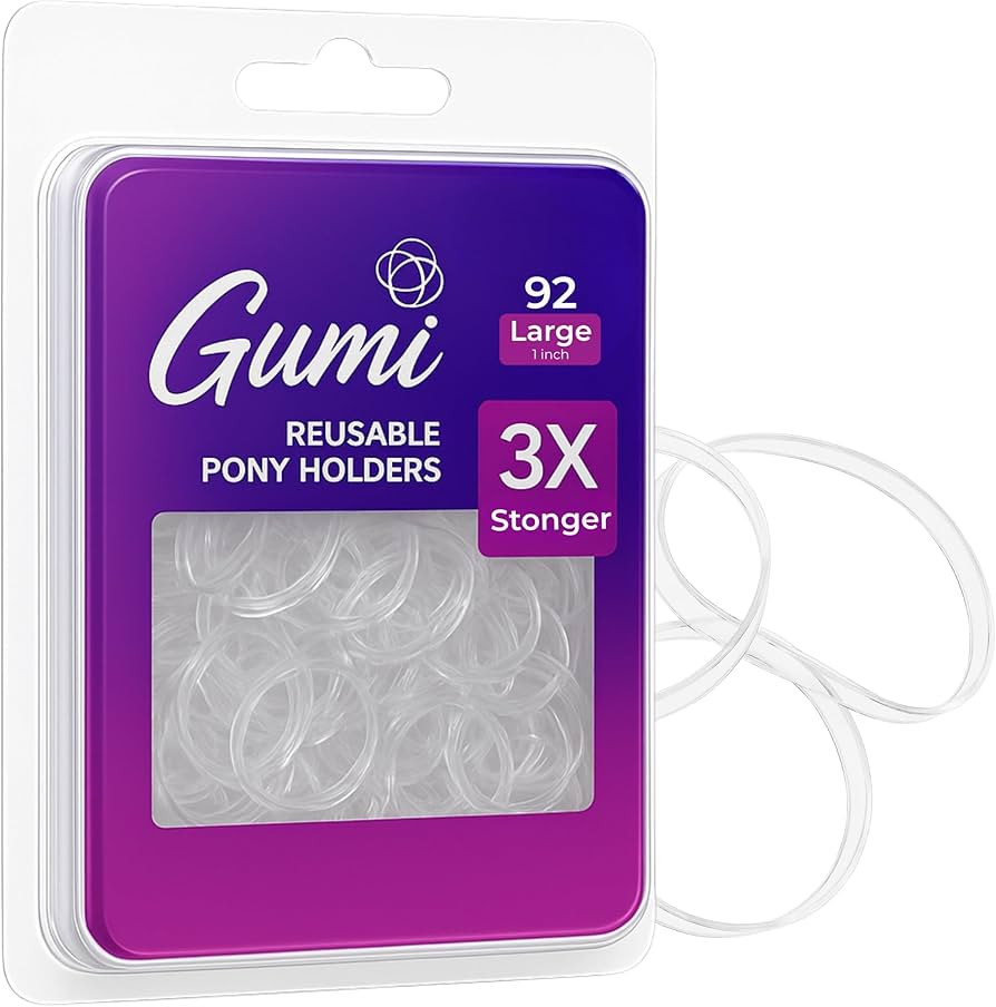 Hair Elastics - Ouchless No Damage Elastic Hair Bands (Clear - Large) | Amazon (US)