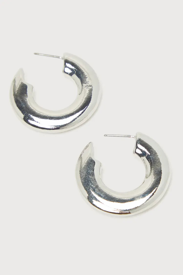 Confident Shine Silver Hoop Earrings | Lulus