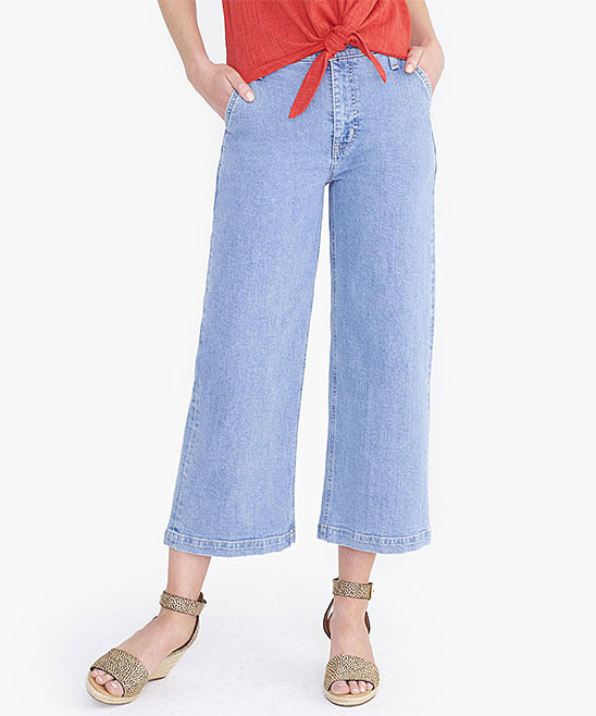 J.Crew Mercantile Women's Denim Pants and Jeans LT - Light River Blue Wash Crop Wide-Leg Jeans - Wom | Zulily