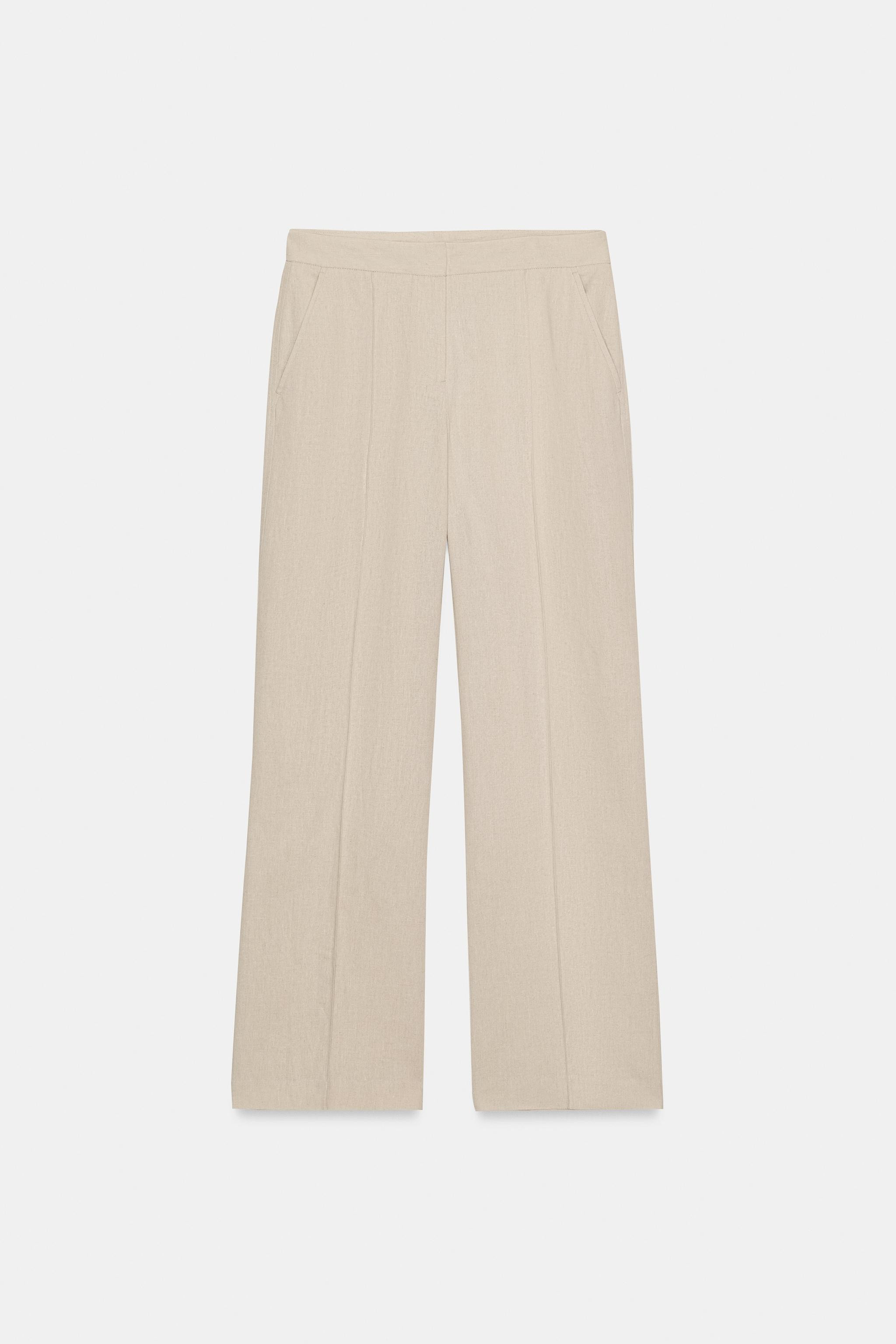 LINEN BLEND SAFARI TROUSERS | Zara UK