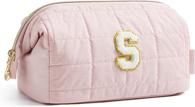 BAGSMART Birthday Gifts Personalized Initial Makeup Bag, Trendy Stuff Gifts for Women Bridesmaid ... | Amazon (US)
