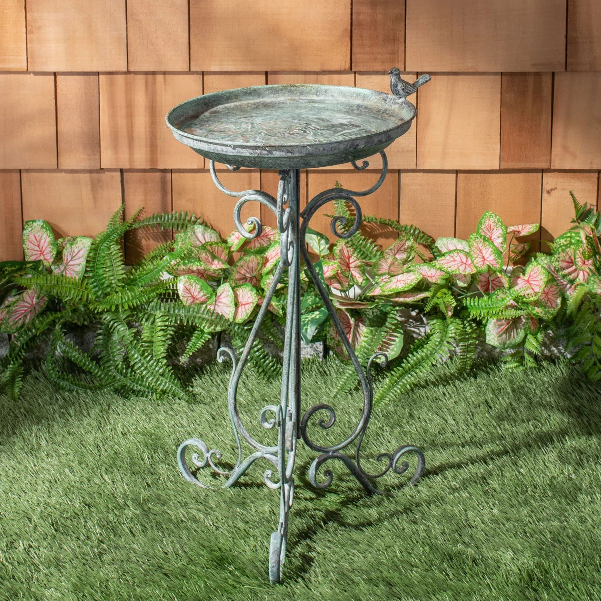 Allon Metal Single Tier Birdbath | Wayfair North America