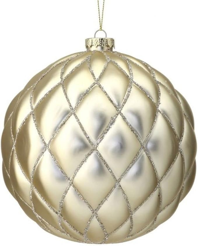 Regency International 150Mm Matt Glitter Net Vacuum Plated Ball Ornament, Gold | Amazon (US)