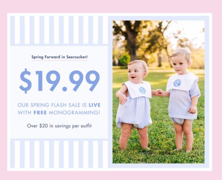 $19 + free monograms on spring items! The sweet blue and white seersucker outfits will be perfect for siblings in the spring. This is such a great deal!


#LTKfamily #LTKbaby #LTKkids