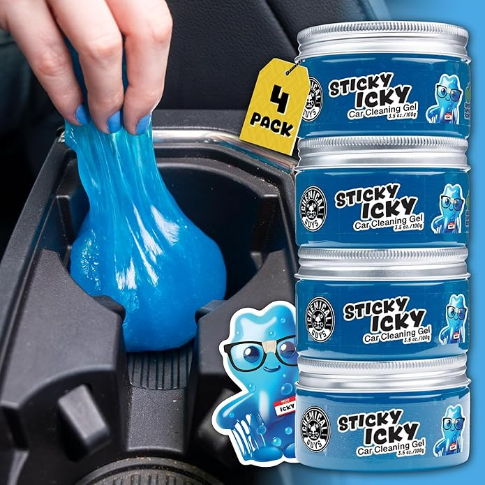 Chemical Guys Sticky Icky Car Cleaning Gel, Green Apple, Interior Car Cleaner, Reusable Automotiv... | Amazon (US)