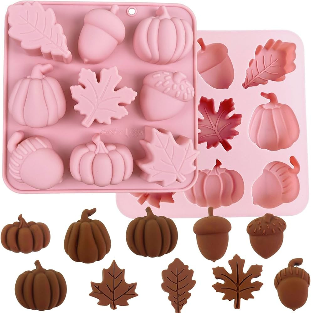 Orapink 1 Piece Autumn Silicone Chocolate Molds Maple Leafs, Acorns and Pumpkins Shape 3D Chocola... | Amazon (CA)