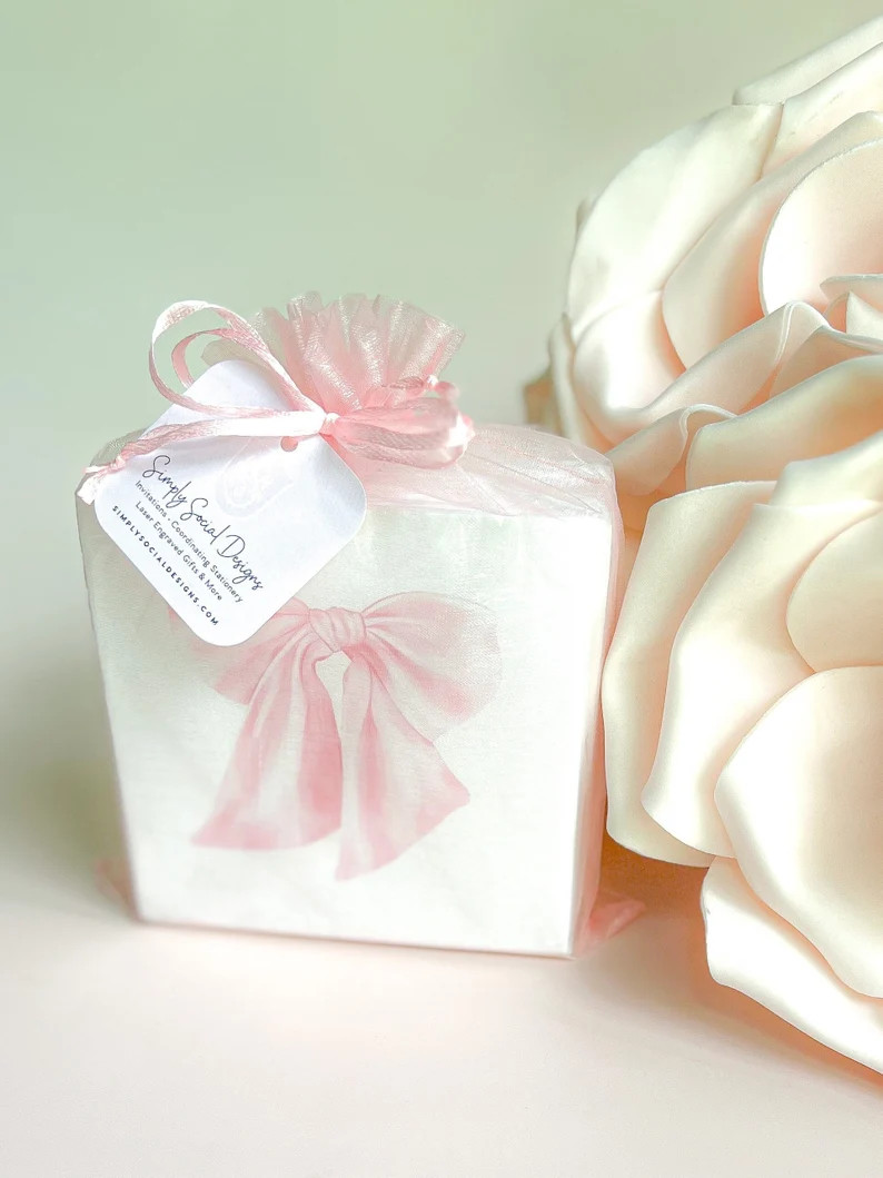 Pink Bow Cocktail Napkins for Baby Girl Shower, Bridesmaids Luncheon, Fancy Tea Party Decor, Pack... | Etsy (US)