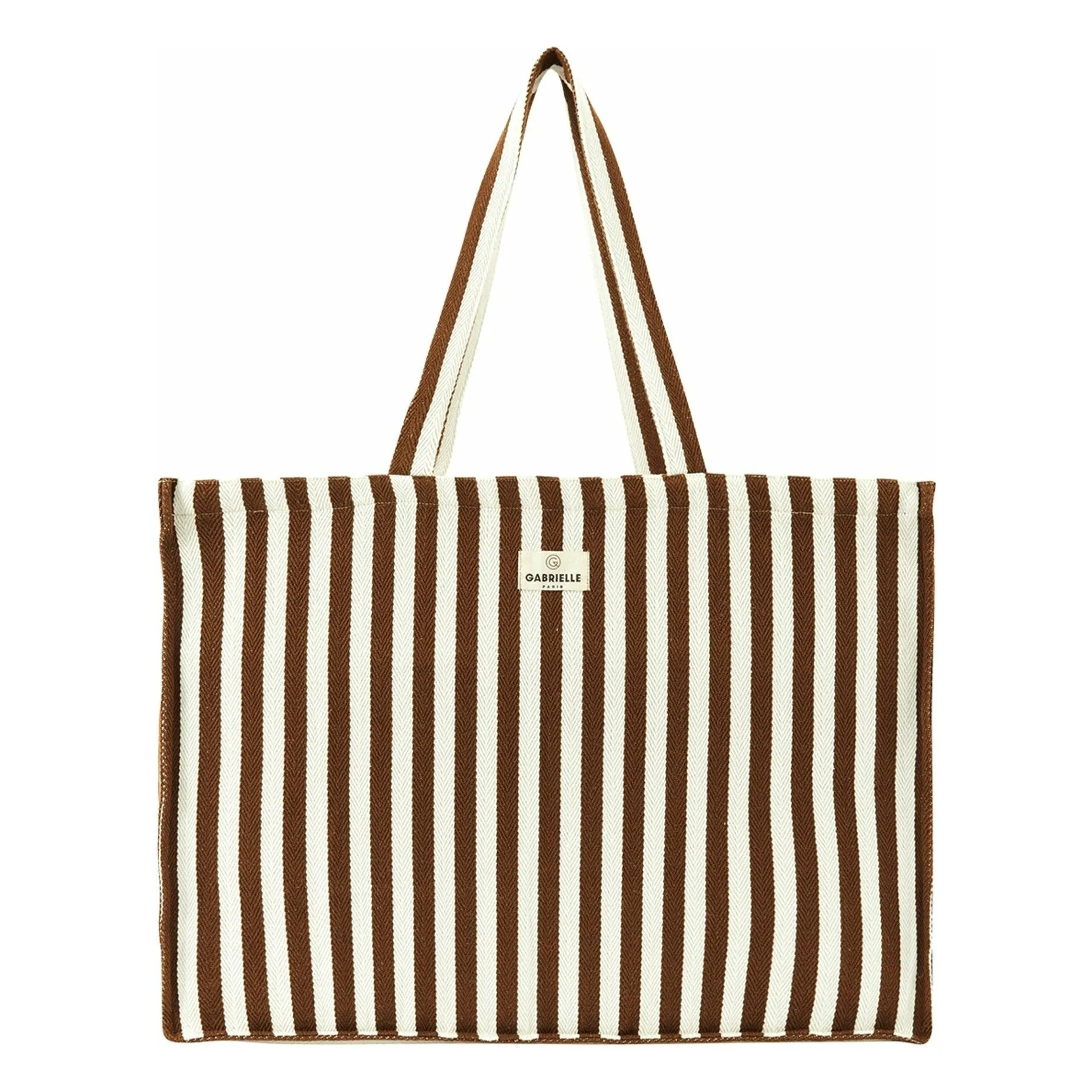 Striped cotton weekend bag | Mocha | Smallable