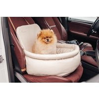 Dog Car Seat in Ivory Faux Leather | Front & Rear Pet Booster | Etsy (US)