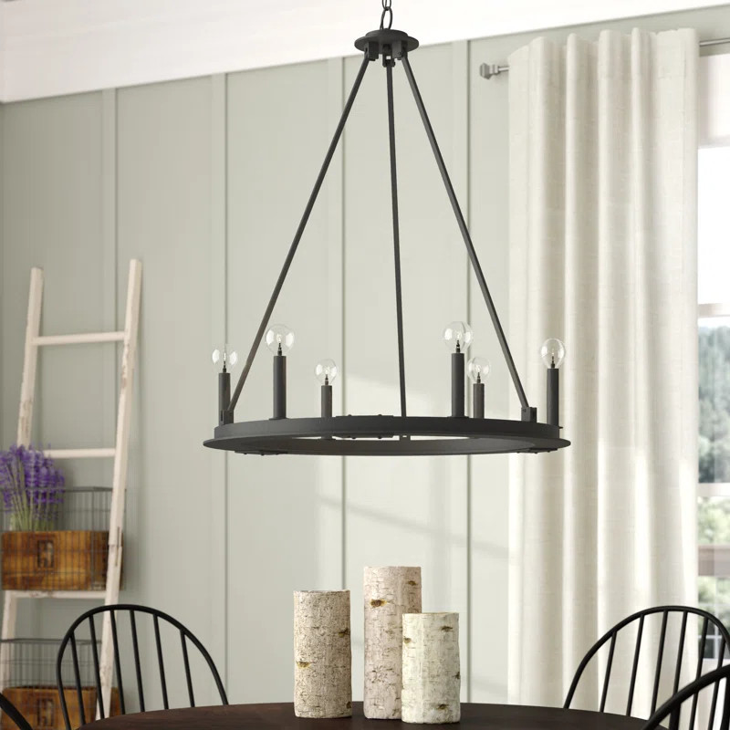 Shayla 6-Light Wagon Wheel Chandelier | Wayfair North America