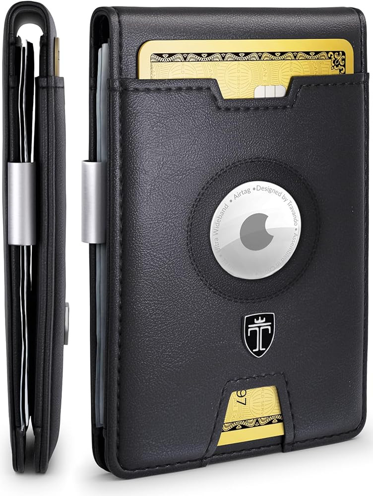 TRAVANDO AirTag* Wallet Mens Wallet with Money Clip Air Tag Wallet Card Holder RFID Blocking Bifo... | Amazon (US)