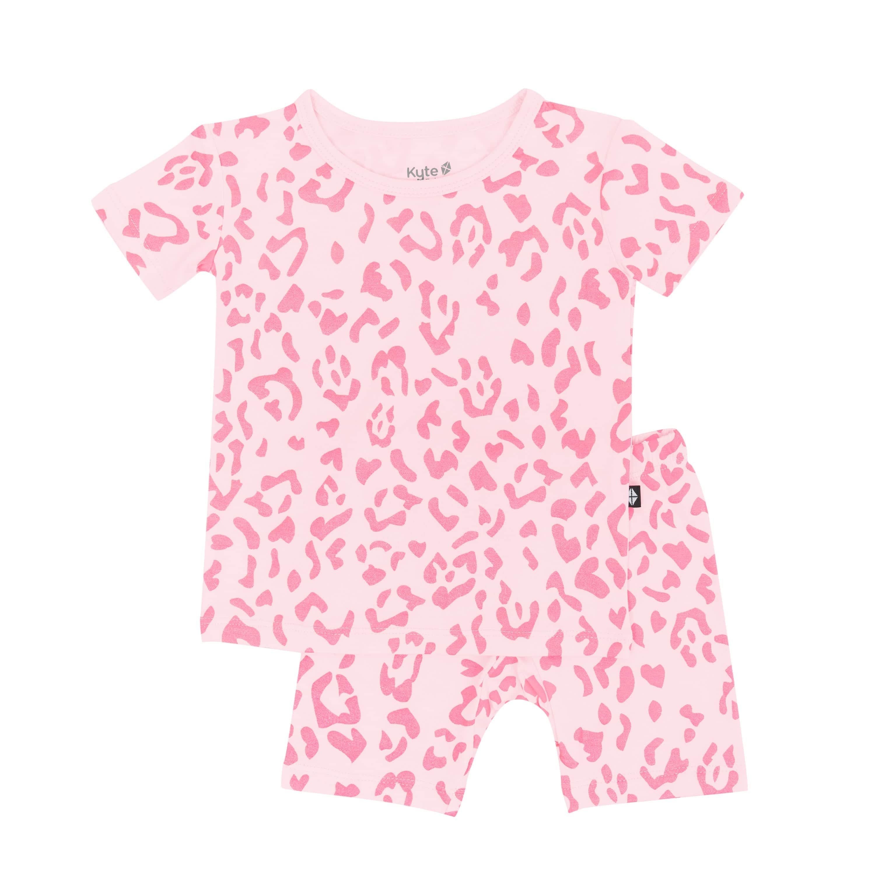 Short Sleeve Pajamas in Sakura Leopard | Kyte BABY