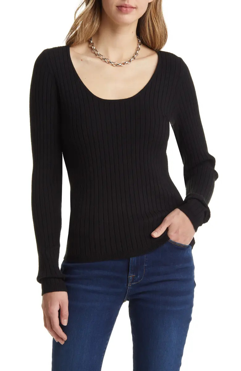 Rib Scoop Neck Sweater | Nordstrom