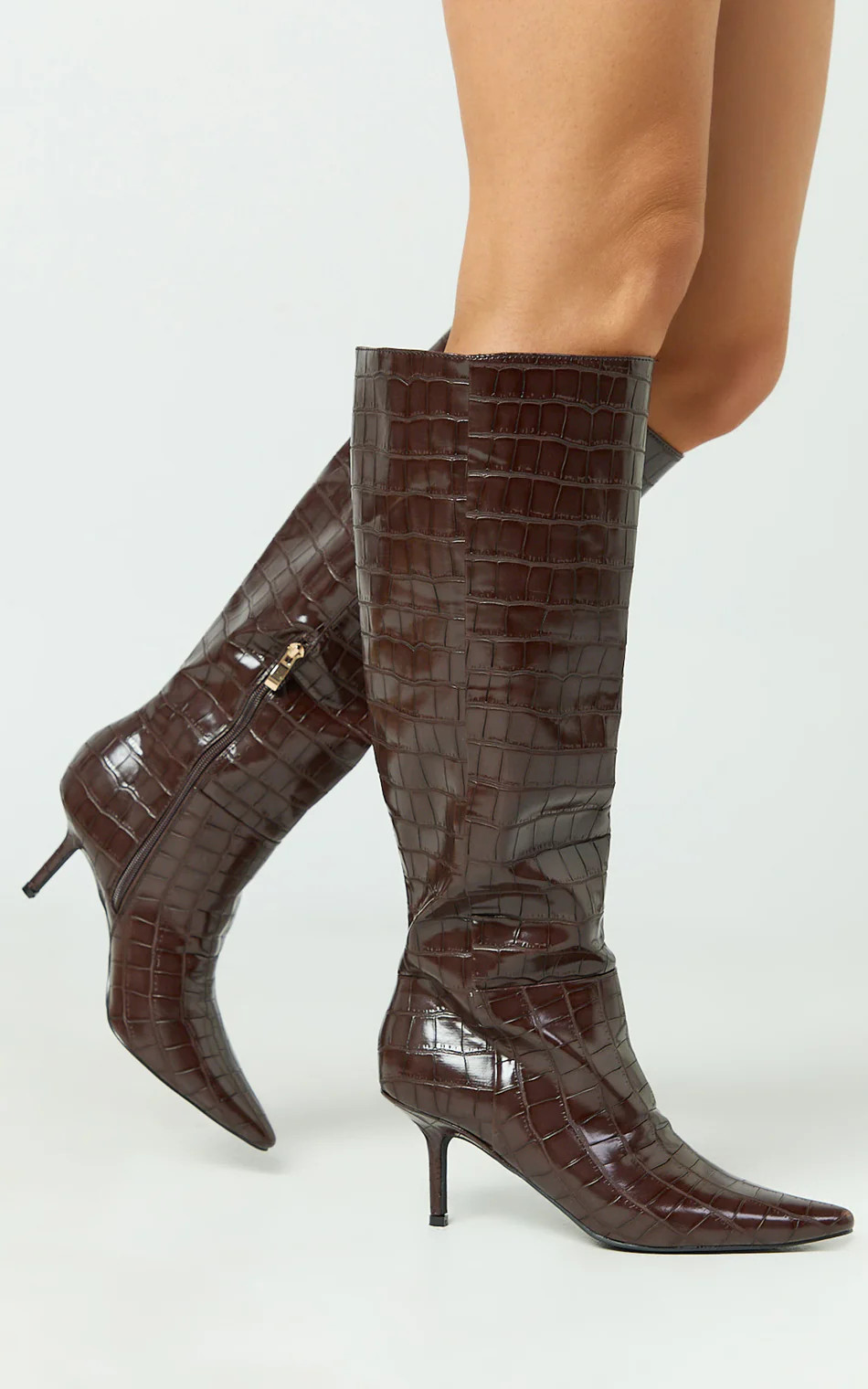 Billini - Billy Boots in Choc Croc | Showpo (US, UK & Europe)