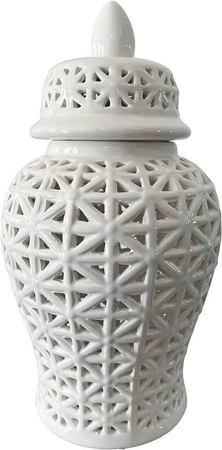 Noori Home Ginger Jar, 7.5x7.5x14.5, ARIA White | Amazon (US)