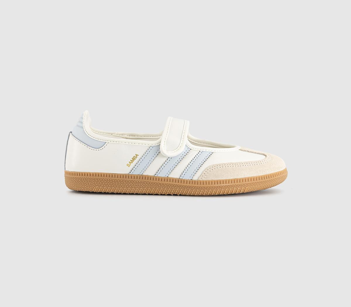 Adidas Samba Jane Ballet Trainers Cloud White Gum Halo Blue, 6.5 | Office Shoes (UK)
