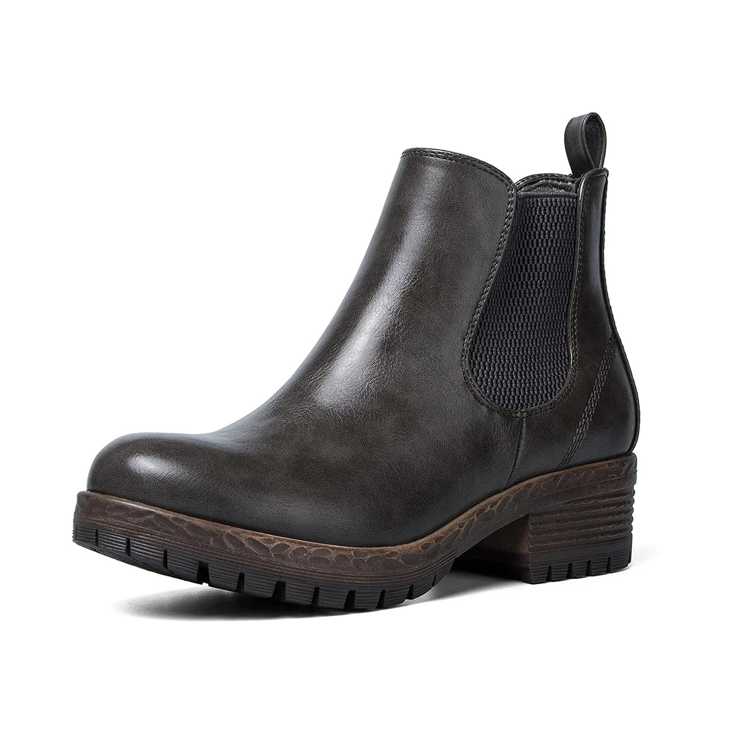 Mysoft Women Gray Chelsea Boots Chunky Heel Female Ankle Booties - Walmart.com | Walmart (US)