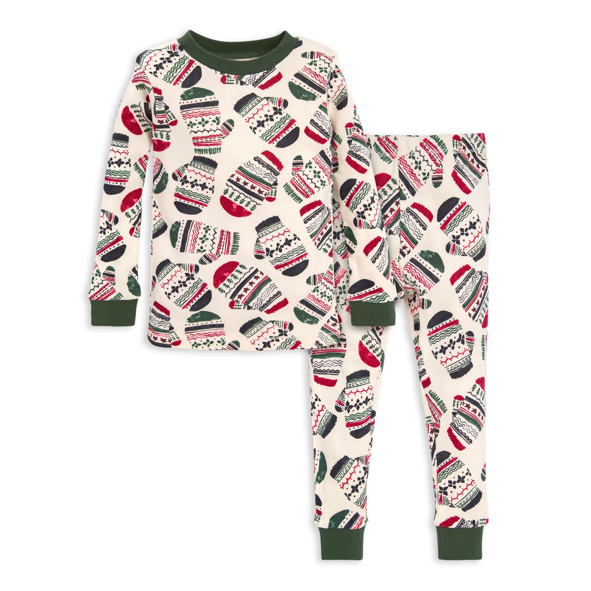 Merry Mittens Organic Toddler Holiday Matching Family Pajamas | Burts Bees Baby