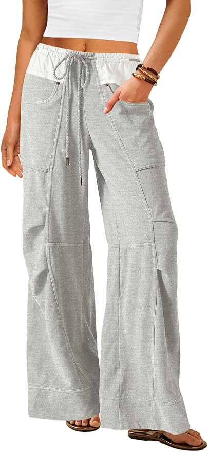 Amazon.com: Nirovien Wide Leg Sweatpants Women Baggy Sweatpants for Women Lounge Pants Palazzo Pa... | Amazon (US)