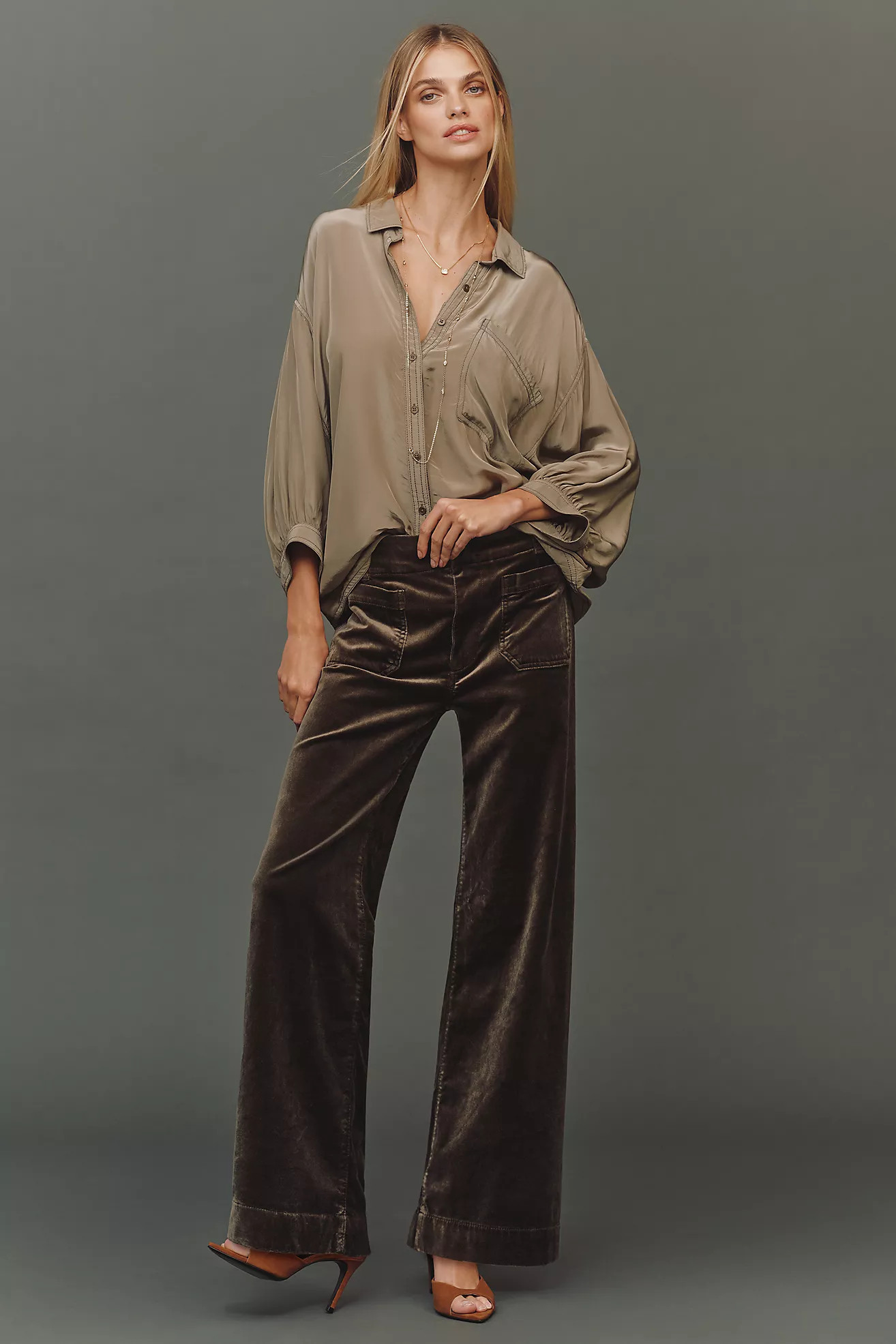The Colette Full-Length Velvet Pants by Maeve | Anthropologie (US)