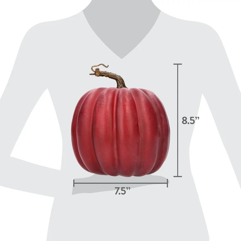 Tall Foam Pumpkin Tabletop Decoration, Burgundy, 8", Fall by Way To Celebrate | Walmart (US)