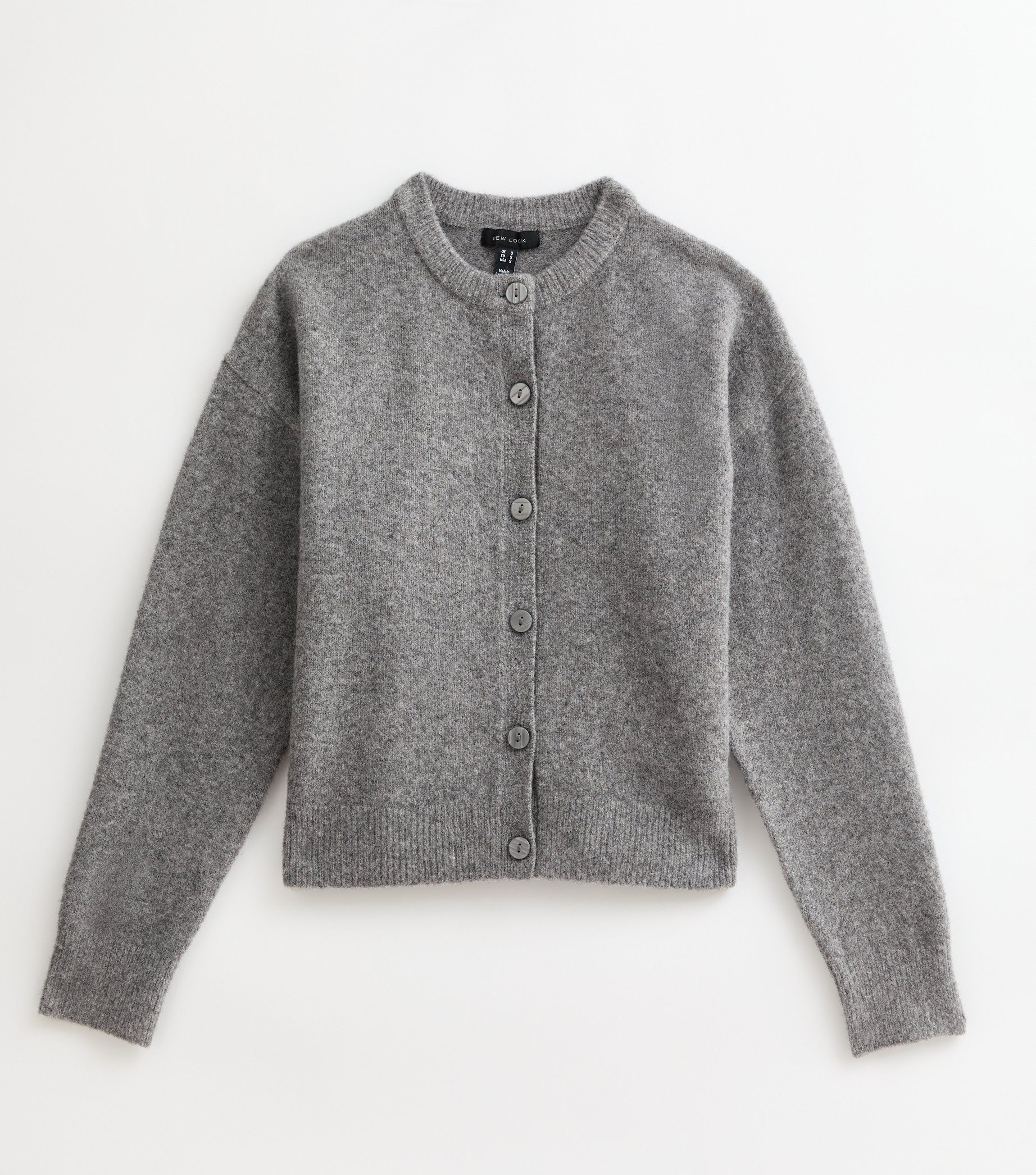 Grey Crew Neck Knit Cardigan | New Look | New Look (UK)