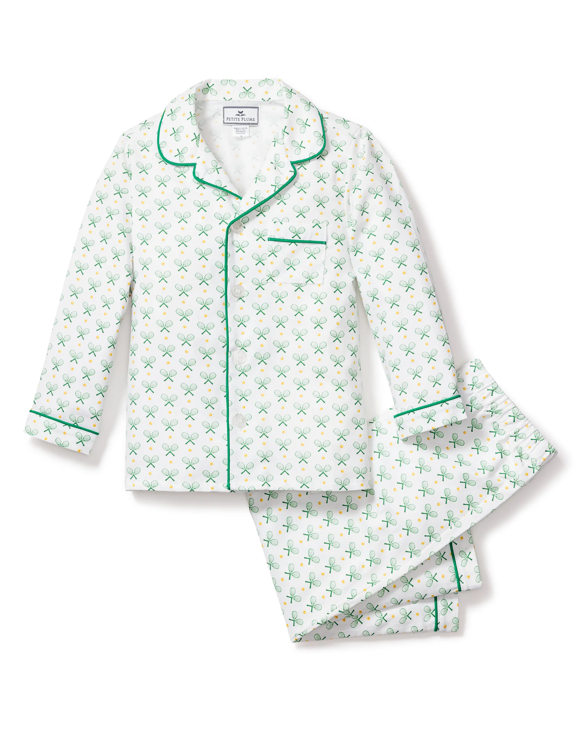 Kid's Twill Pajama Set in Match Point | Petite Plume