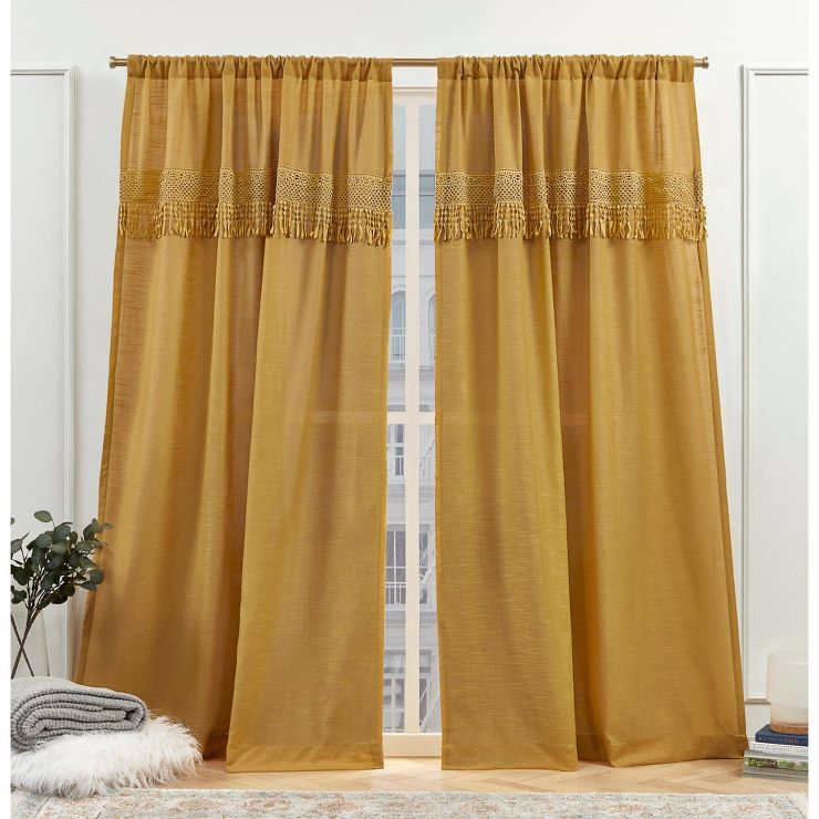 Set of 2 New York Dunbar Rod Pocket Light Filtering Curtain Panels - Nicole Miller | Target