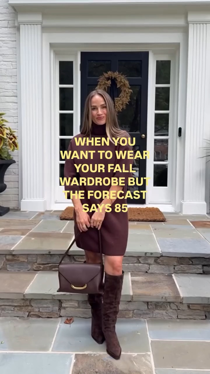 Happy official first day of fall 🍁Nothing says fall quite like pretending it’s not 87°. I own this Tuckernuck dress in four colors, so I clearly have no notes. They’re doing up to 20% off sitewide right now, too! Sharing more of my sale favorites today on stories. (My boots are on sale too!)

.
fall weather, fall in the south, southern fall, first day of fall, happy fall, sweater weather, false fall

#LTKootd #LTKSeasonal #LTKSaleAlert