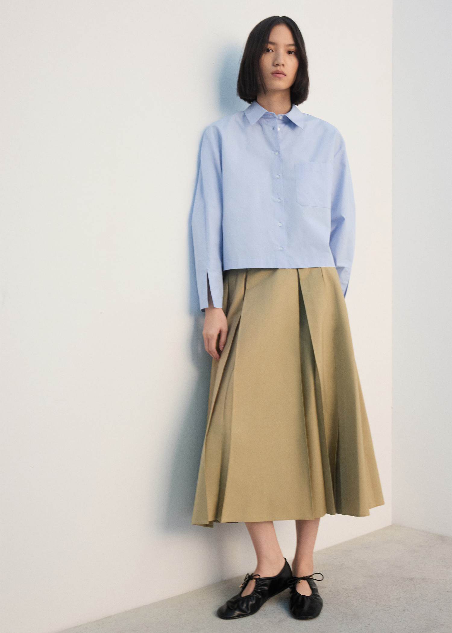 Cropped shirt with pocket | Mango (US/MX/AU)