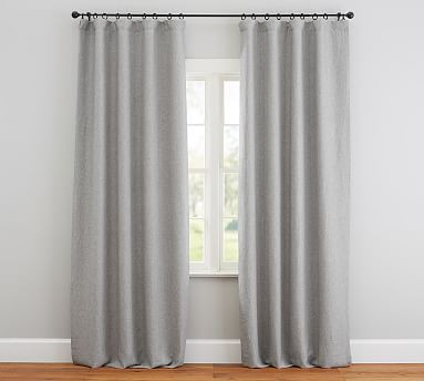Custom Belgian Flax Linen Curtain - Flagstone | Pottery Barn (US)