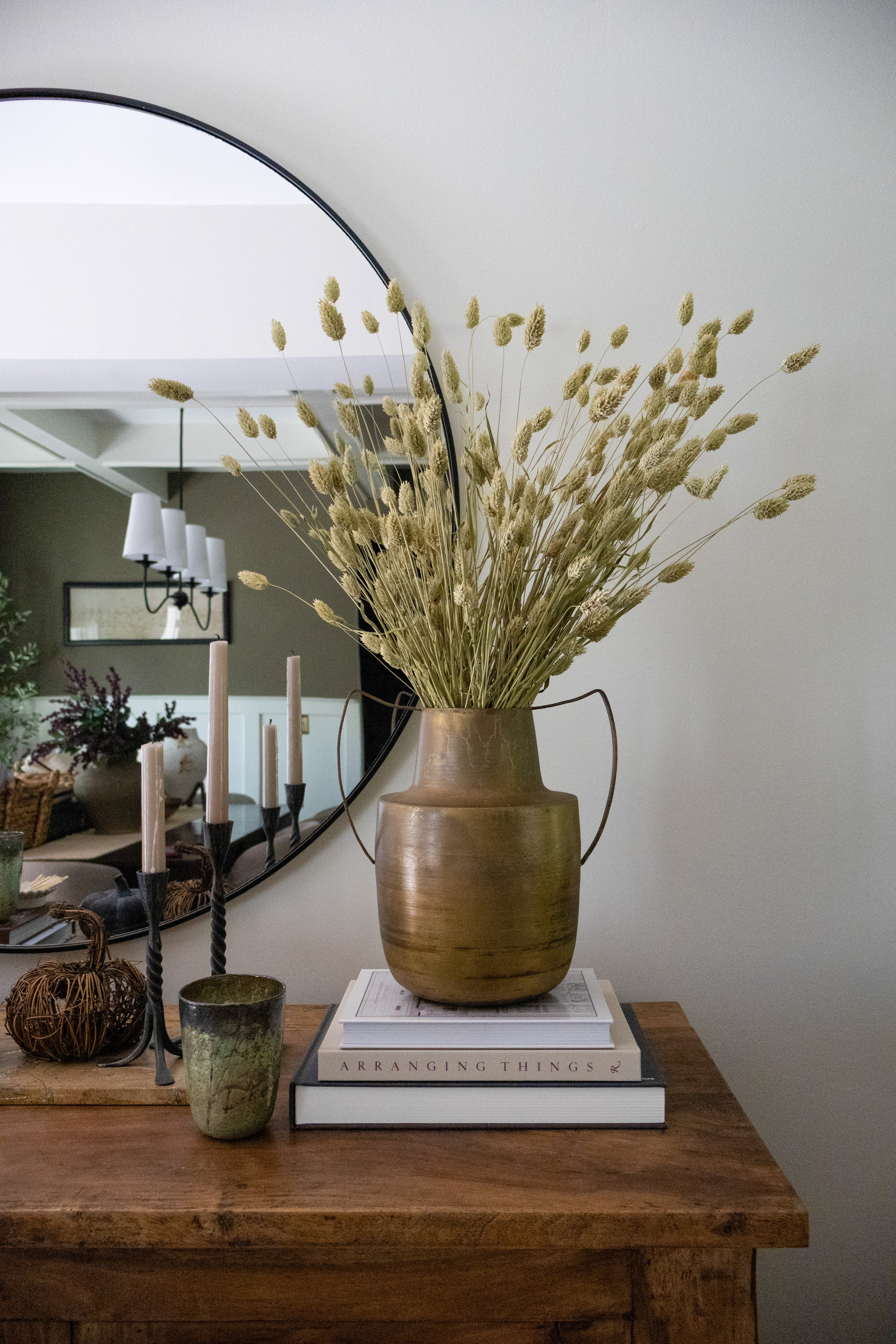 Handled Brass Metal Vase | MJHome