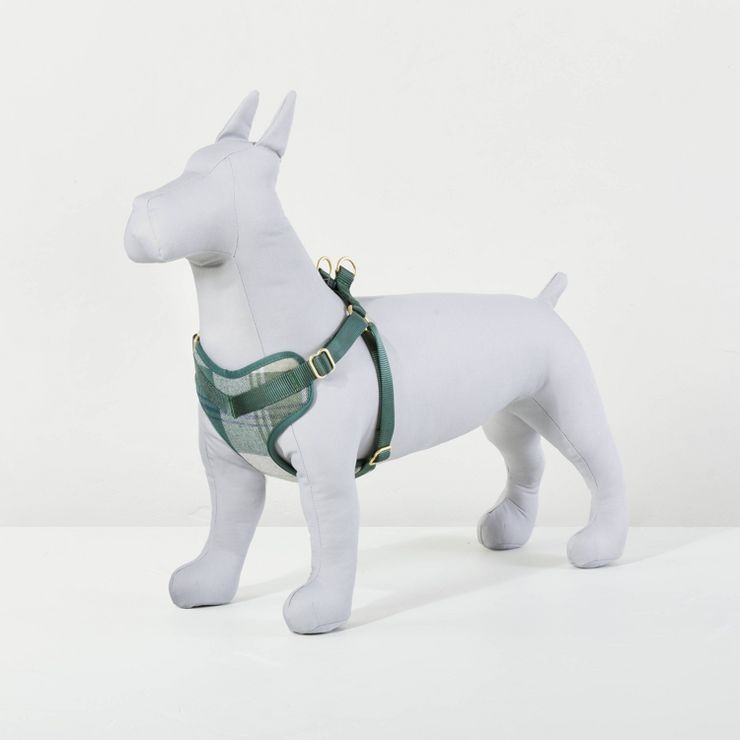 Tartan Plaid Adjustable Dog Harness - Tonal Green - Hearth & Hand™ with Magnolia | Target