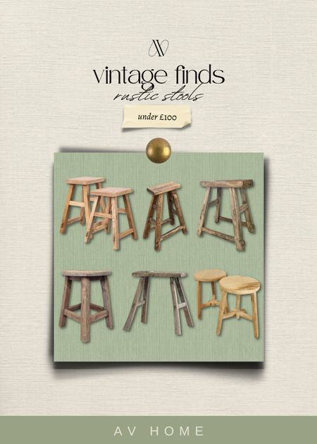 Roundup of vintage, rustic, wooden stools!

#LTKFind #LTKhome