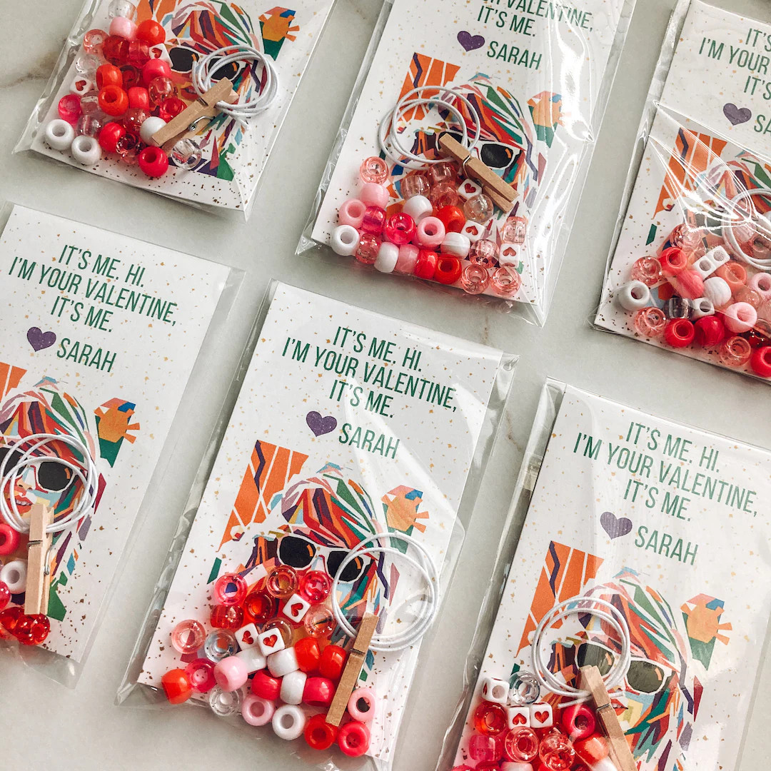 Set of 12, Valentine Era, Valentine Cards, Non Candy Valentine, Friendship Bracelet Kit, Class Pa... | Etsy (US)